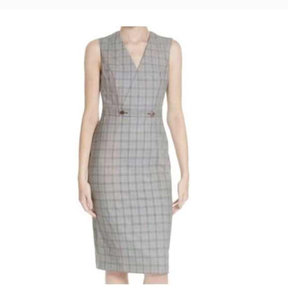 Ted Baker Women's Ted Working Title Ristad Check Sheath Sz 4 (10-12) NWT Office‎ - Picture 1 of 11